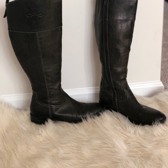 Vera Wang Womens Boots Knee High Brown Zip Up 8 - Picture 2 of 8